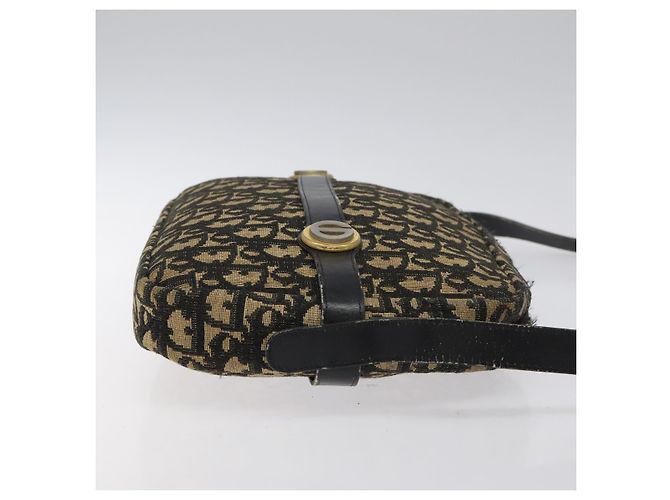 Borsa a spalla in tela Trotter Christian Dior nera e oro Auth 124679 Nero D'oro - vista 3