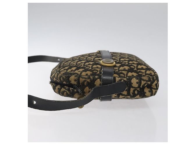 Borsa a spalla in tela Trotter Christian Dior nera e oro Auth 124679 Nero D'oro - vista 4