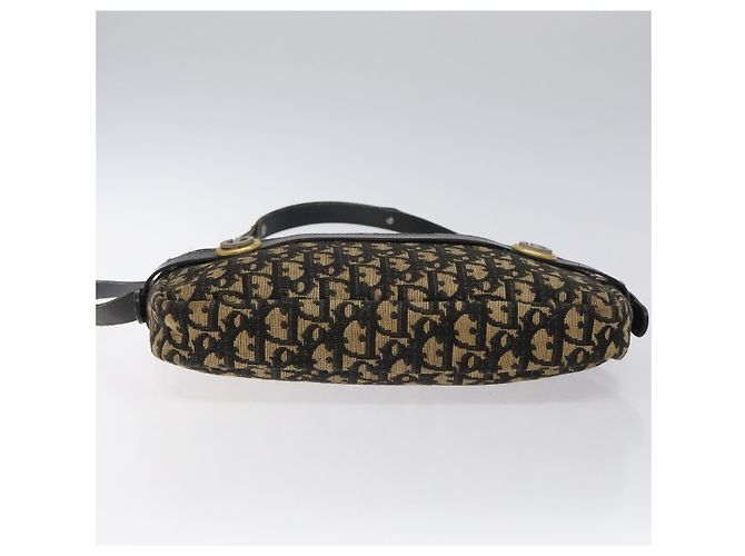 Borsa a spalla in tela Trotter Christian Dior nera e oro Auth 124679 Nero D'oro - vista 5