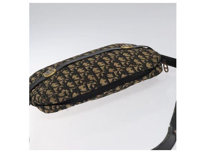 Borsa a spalla in tela Trotter Christian Dior nera e oro Auth 124679 Nero D'oro - vista 6