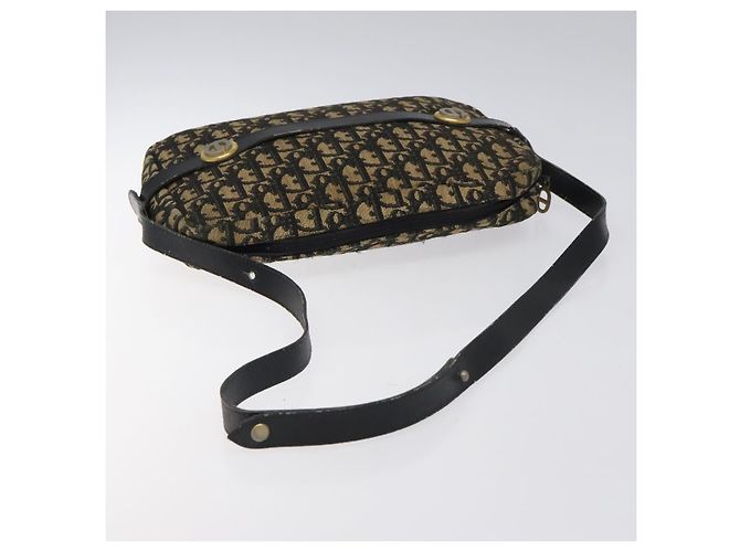Borsa a spalla in tela Trotter Christian Dior nera e oro Auth 124679 Nero D'oro - vista 7