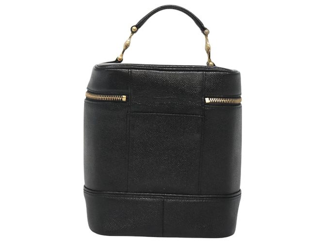 Borsa Vanity in pelle nera e oro VERSACE Auth bs26703 Nero D'oro - vista 2