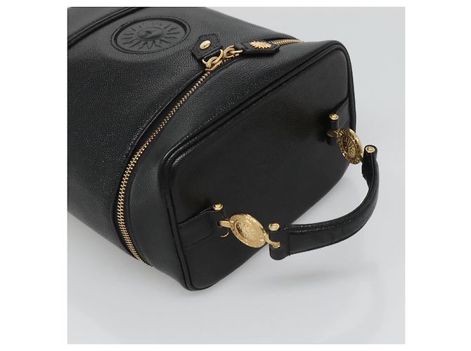 Borsa Vanity in pelle nera e oro VERSACE Auth bs26703 Nero D'oro - vista 6