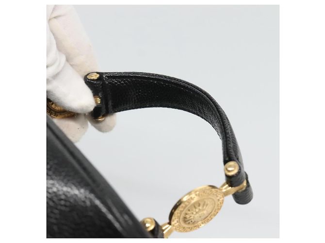 Borsa Vanity in pelle nera e oro VERSACE Auth bs26703 Nero D'oro - vista 8