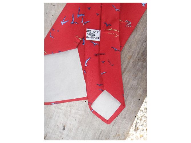 Cravatta Christian Dior Rossa in Seta Rosso - vista 5