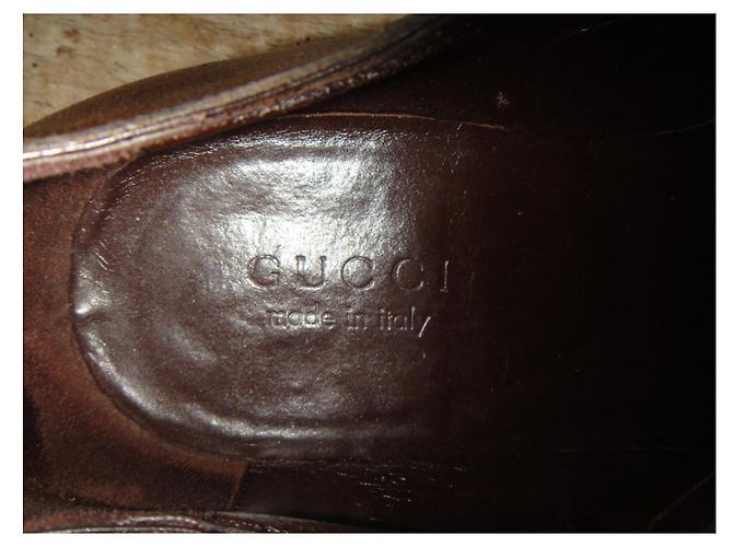 Scarpe Double Monk Gucci Pelle Marrone Scuro - vista 7