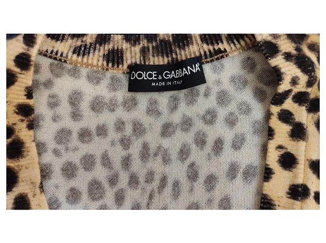 Dolce & Gabbana CARDIGÁN DE CACHEMIRA CON ESTAMPADO DE LEOPARDO DOLCE&GABBANA. Multicolor - vista 2