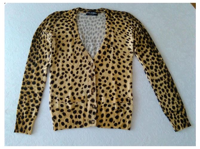Dolce & Gabbana CARDIGÁN DE CACHEMIRA CON ESTAMPADO DE LEOPARDO DOLCE&GABBANA. Multicolor - vista 8