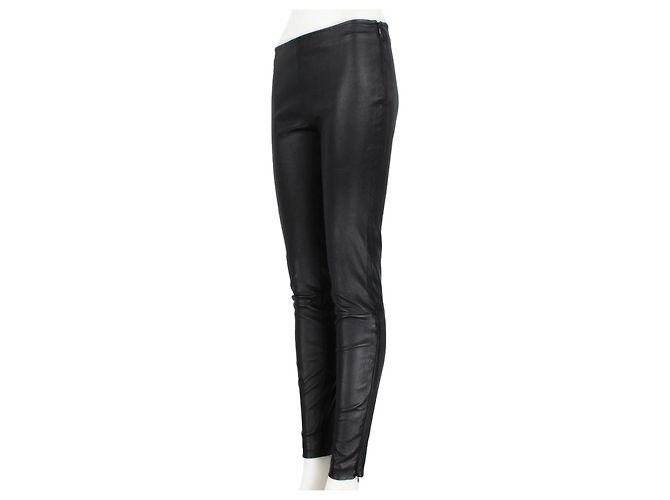 Pantalones de cuero The Row Negro - vista 2