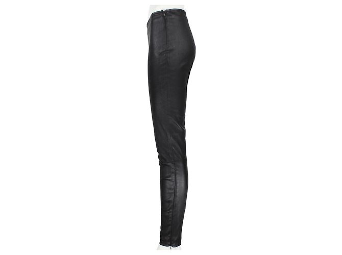 Pantalones de cuero The Row Negro - vista 3