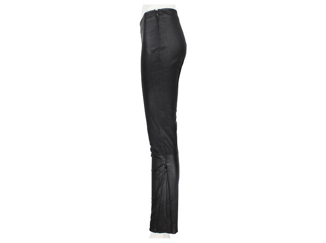 Pantalones de cuero The Row Negro - vista 4