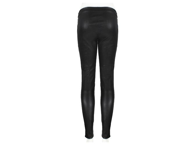 Pantalones de cuero The Row Negro - vista 5