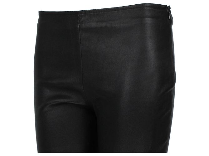 Pantalones de cuero The Row Negro - vista 6