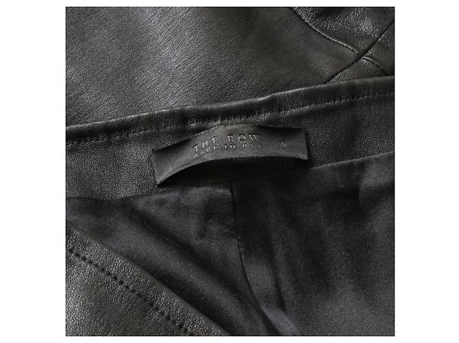 Pantalones de cuero The Row Negro - vista 8