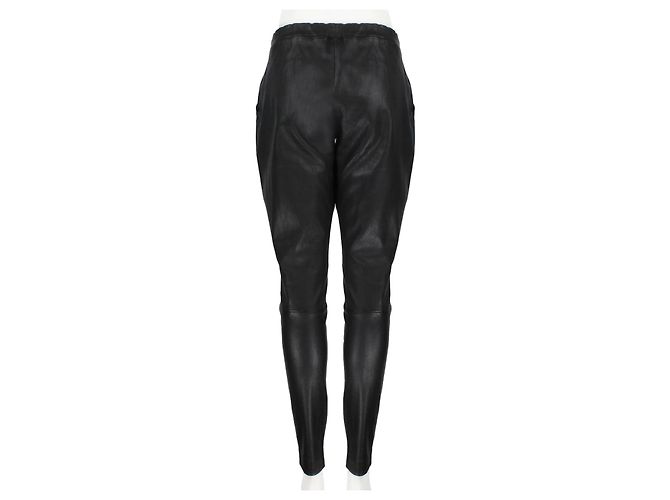Pantalones Carrot de Cuero The Row Negro - vista 4