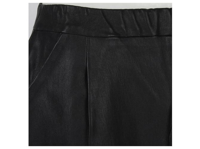 Pantalones Carrot de Cuero The Row Negro - vista 6