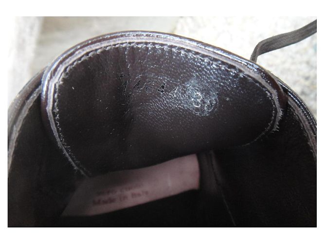 Décolleté stringate Dolce & Gabbana in Tweed e Pelle Vernice Marrone Marrone scuro - vista 8