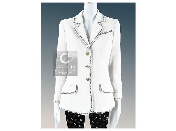 Chanel Ecru Tweed-Jacke Paris / Venedig 36 FR Roh - Ansicht 2