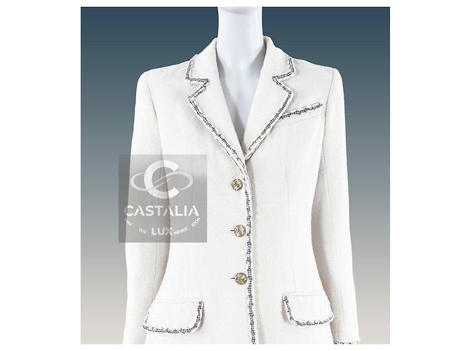 Chanel Ecru Tweed-Jacke Paris / Venedig 36 FR Roh - Ansicht 4