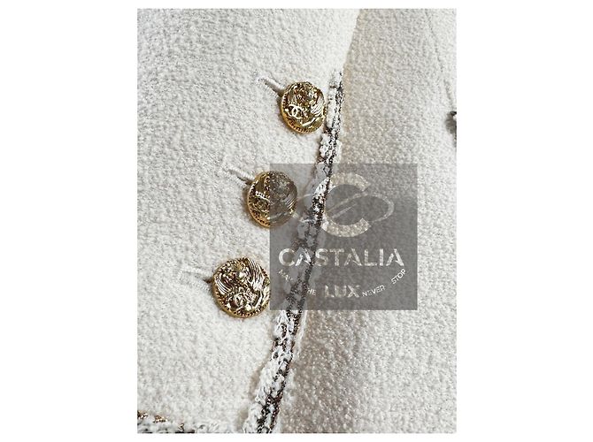 Chanel Ecru Tweed-Jacke Paris / Venedig 36 FR Roh - Ansicht 6