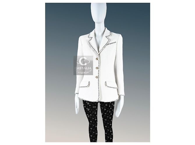 Chanel Ecru Tweed-Jacke Paris / Venedig 36 FR Roh - Ansicht 9