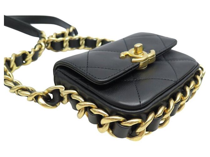 NUOVA BORSA A MANO CHANEL CATENA INTORNO AS2833 BORSA MINI FLAP NERA - vista 3