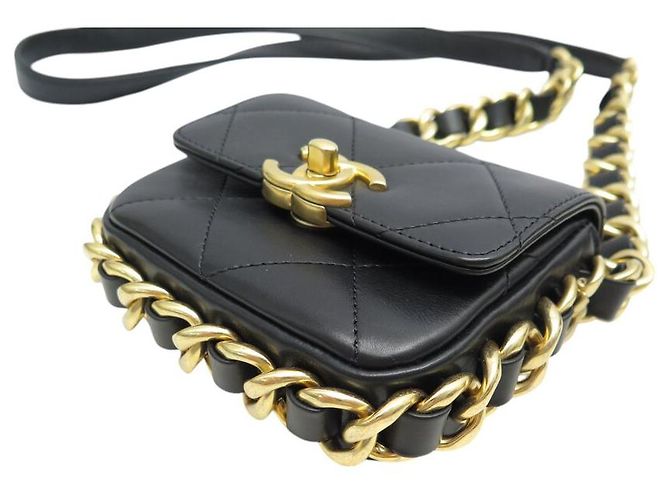 NUOVA BORSA A MANO CHANEL CATENA INTORNO AS2833 BORSA MINI FLAP NERA - vista 4