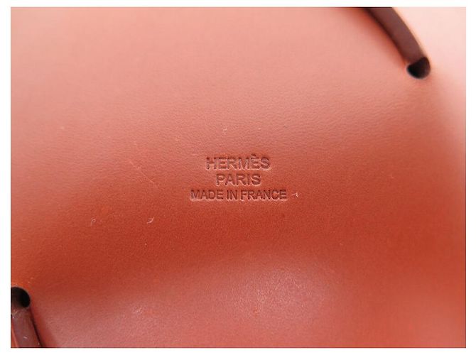 Hermès VIDE POCHE HERMES PLI H FAUVE CUIR BARENIA SELLIER + BOITE LEATHER EMPTY POCKET Marron - vue 6