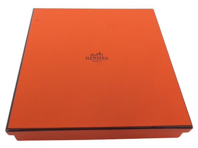Hermès VIDE POCHE HERMES PLI H FAUVE CUIR BARENIA SELLIER + BOITE LEATHER EMPTY POCKET Marron - vue 7