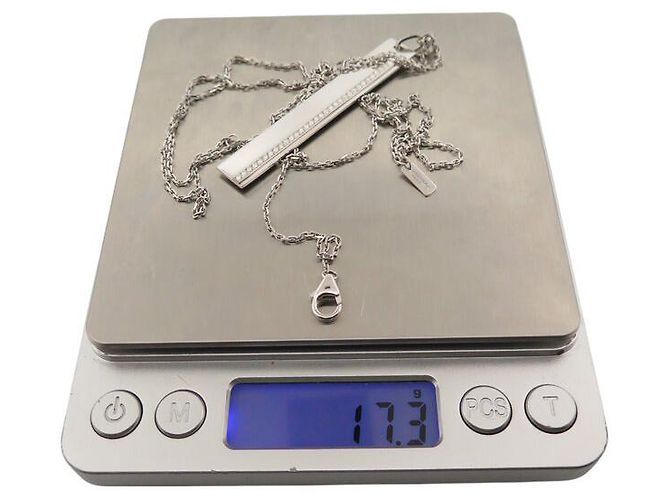COLLANA SAUTOIR MESSIKA KATE 5781 PENDENTE VERTICALE ORO BIANCO 18K DIAMANTE 0,59CT Argento - vista 10