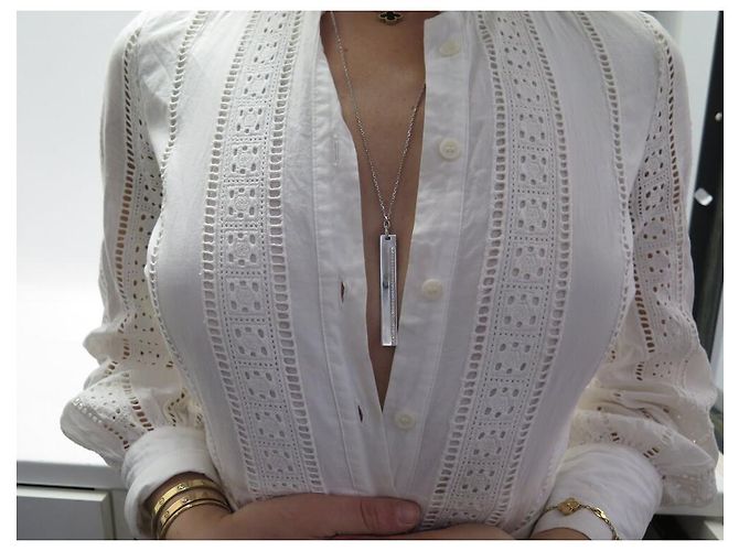 COLLANA SAUTOIR MESSIKA KATE 5781 PENDENTE VERTICALE ORO BIANCO 18K DIAMANTE 0,59CT Argento - vista 17