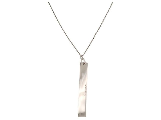 COLLANA SAUTOIR MESSIKA KATE 5781 PENDENTE VERTICALE ORO BIANCO 18K DIAMANTE 0,59CT Argento - vista 2
