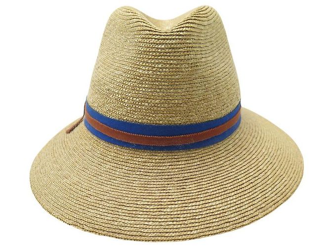 Hermès HERMES PANAMA STROHHUT AUS BEIGEM STROH GRÖSSE 56 SOMMERHUT BAND - Ansicht 2