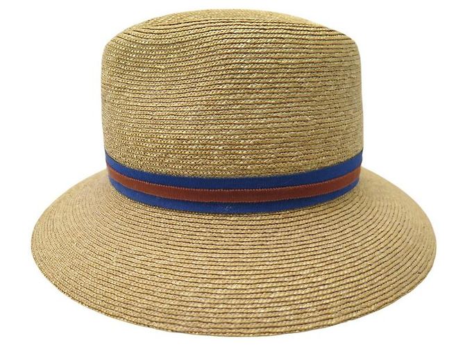 Hermès HERMES PANAMA STROHHUT AUS BEIGEM STROH GRÖSSE 56 SOMMERHUT BAND - Ansicht 3