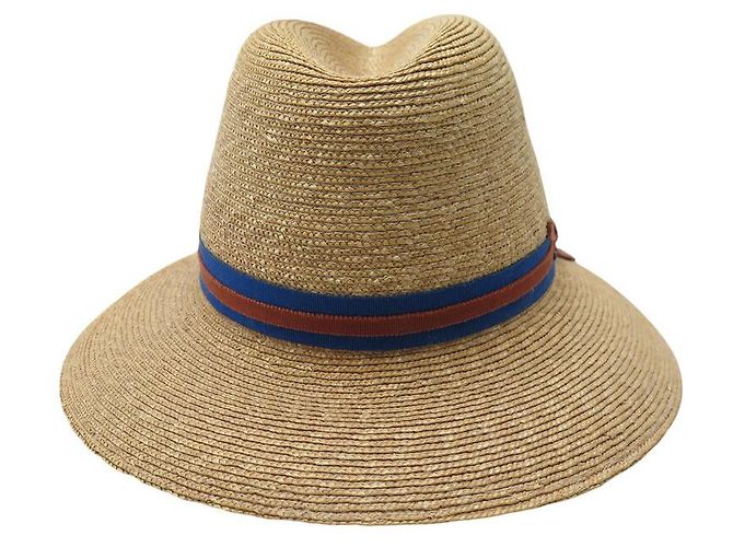 Hermès HERMES PANAMA STROHHUT AUS BEIGEM STROH GRÖSSE 56 SOMMERHUT BAND - Ansicht 4