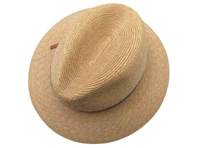 Hermès HERMES PANAMA STROHHUT AUS BEIGEM STROH GRÖSSE 56 SOMMERHUT BAND - Ansicht 5