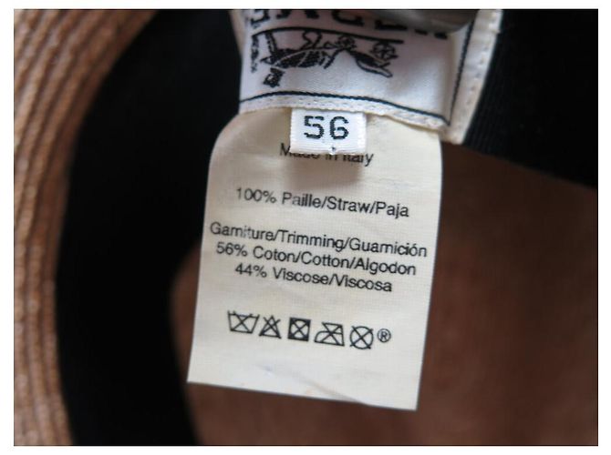 Hermès HERMES PANAMA STROHHUT AUS BEIGEM STROH GRÖSSE 56 SOMMERHUT BAND - Ansicht 8