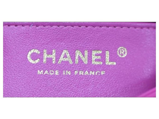 Timeless Bolsa retangular Chanel fúcsia em couro chevron com hardware dourado Fuschia - vista 11