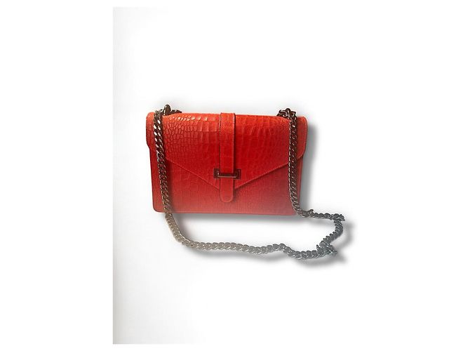 Autre Marque Borsa The Genuine Leather in pelle di coccodrillo rossa Rosso - vista 2