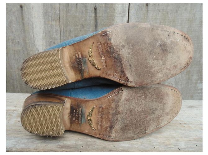 Zadig & Voltaire Teddy Stiefeletten Blau Wildleder und Stoff - Ansicht 6
