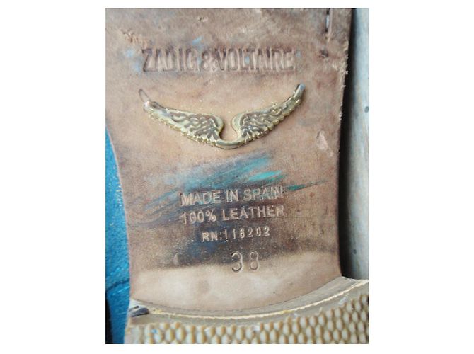 Zadig & Voltaire Teddy Stiefeletten Blau Wildleder und Stoff - Ansicht 7