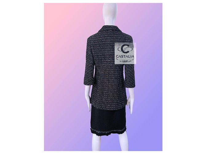 Chanel 12K$ Paris / Monaco bestickte schwarze Tweedjacke - Ansicht 10