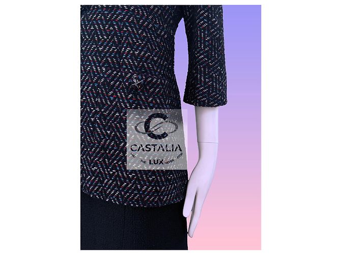 Chanel 12K$ Paris / Monaco bestickte schwarze Tweedjacke - Ansicht 11