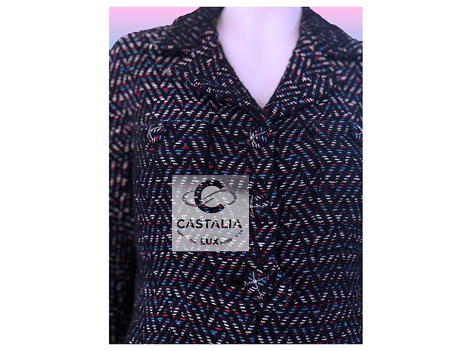 Chanel 12K$ Paris / Monaco bestickte schwarze Tweedjacke - Ansicht 6