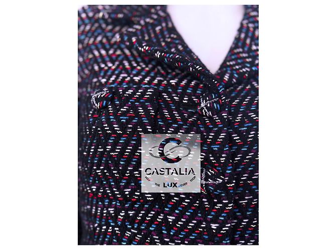 Chanel 12K$ Paris / Monaco bestickte schwarze Tweedjacke - Ansicht 9