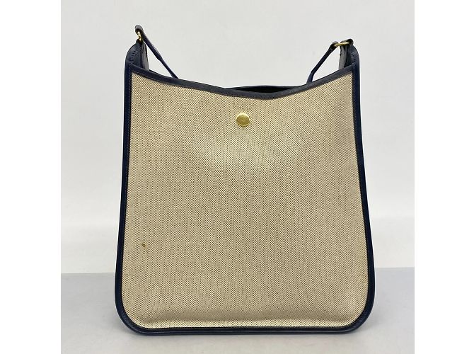 Hermès Borsa a spalla Hermes Vespa PM Toile H in blu navy - vista 11