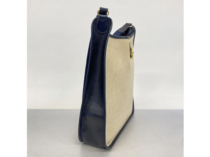 Hermès Borsa a spalla Hermes Vespa PM Toile H in blu navy - vista 2