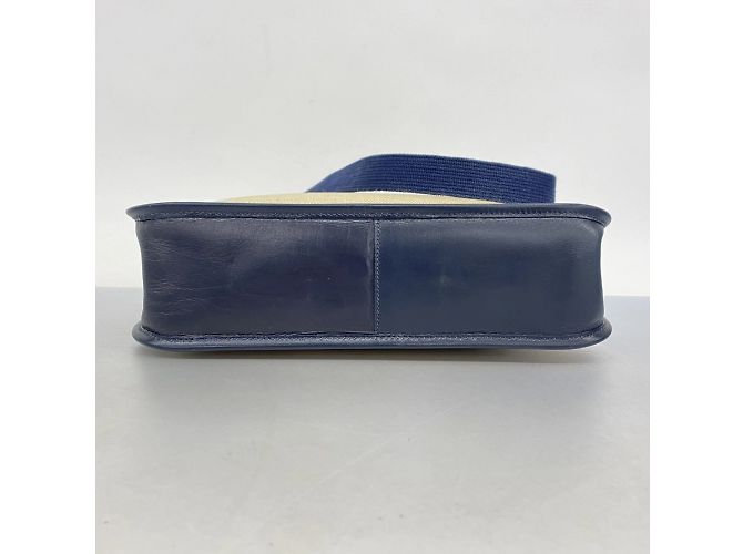 Hermès Borsa a spalla Hermes Vespa PM Toile H in blu navy - vista 3