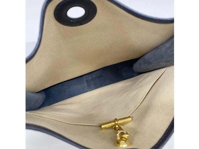 Hermès Borsa a spalla Hermes Vespa PM Toile H in blu navy - vista 4