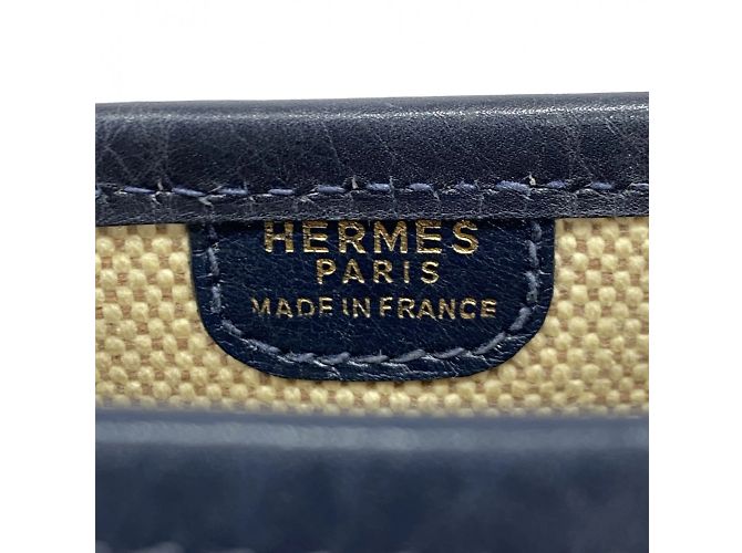 Hermès Borsa a spalla Hermes Vespa PM Toile H in blu navy - vista 5
